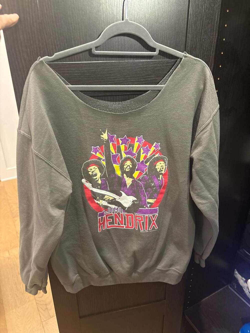 Authentic Hendrix Jimi Hendrix Graphic Sweatshirt Cut Neck Grey Size L/XL